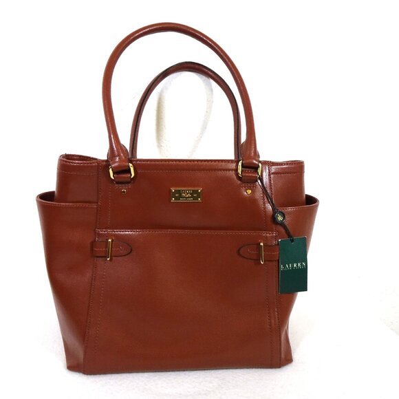 Ralph Lauren Brown Leather Chiswell Tote Bag Handbag Classic - Picture 1 of 12